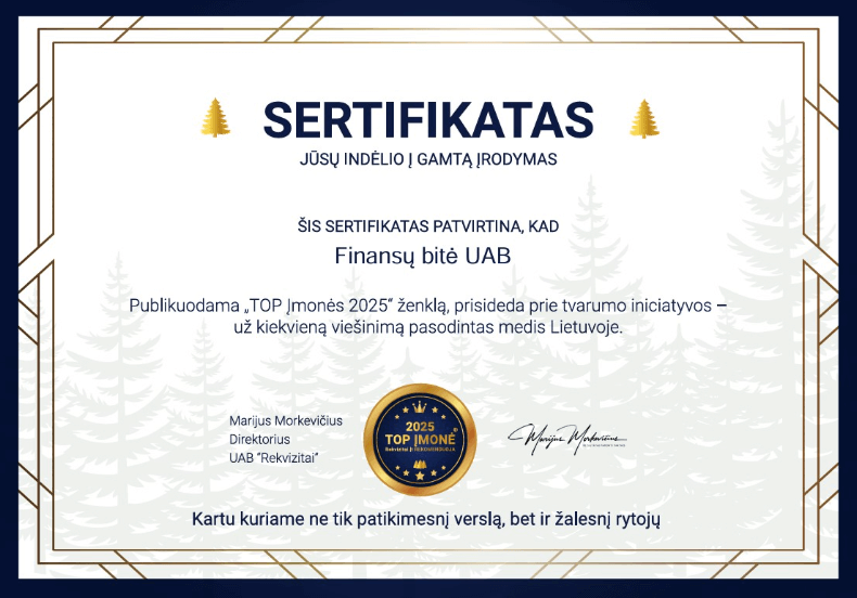 Indelio į gamtą įrodymo sertifikatas